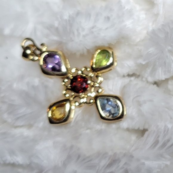 Elegant Multi-Color Gemstone Pendant - Picture 2 of 5